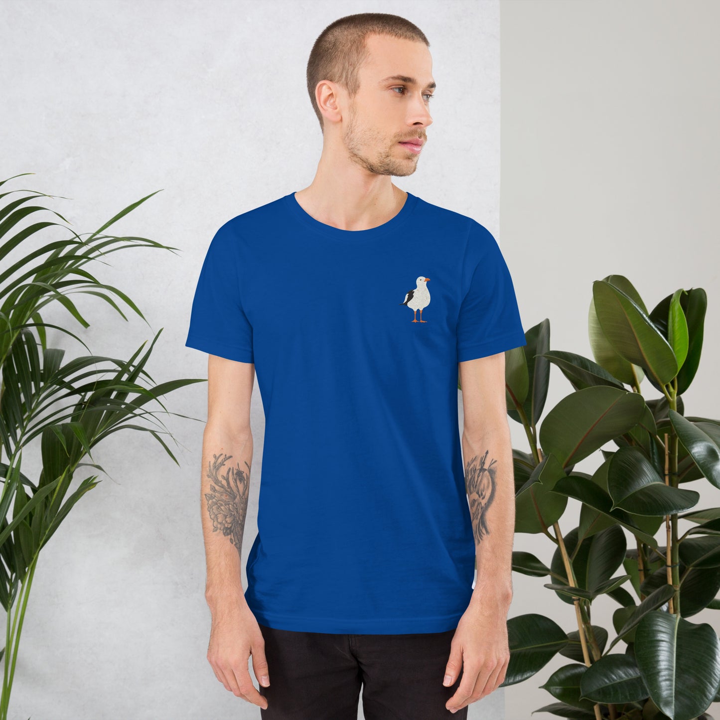 Seagull Cotton T-Shirt - Embroidered - Wildlife Soul Seagull Cotton T-Shirt - Embroidered