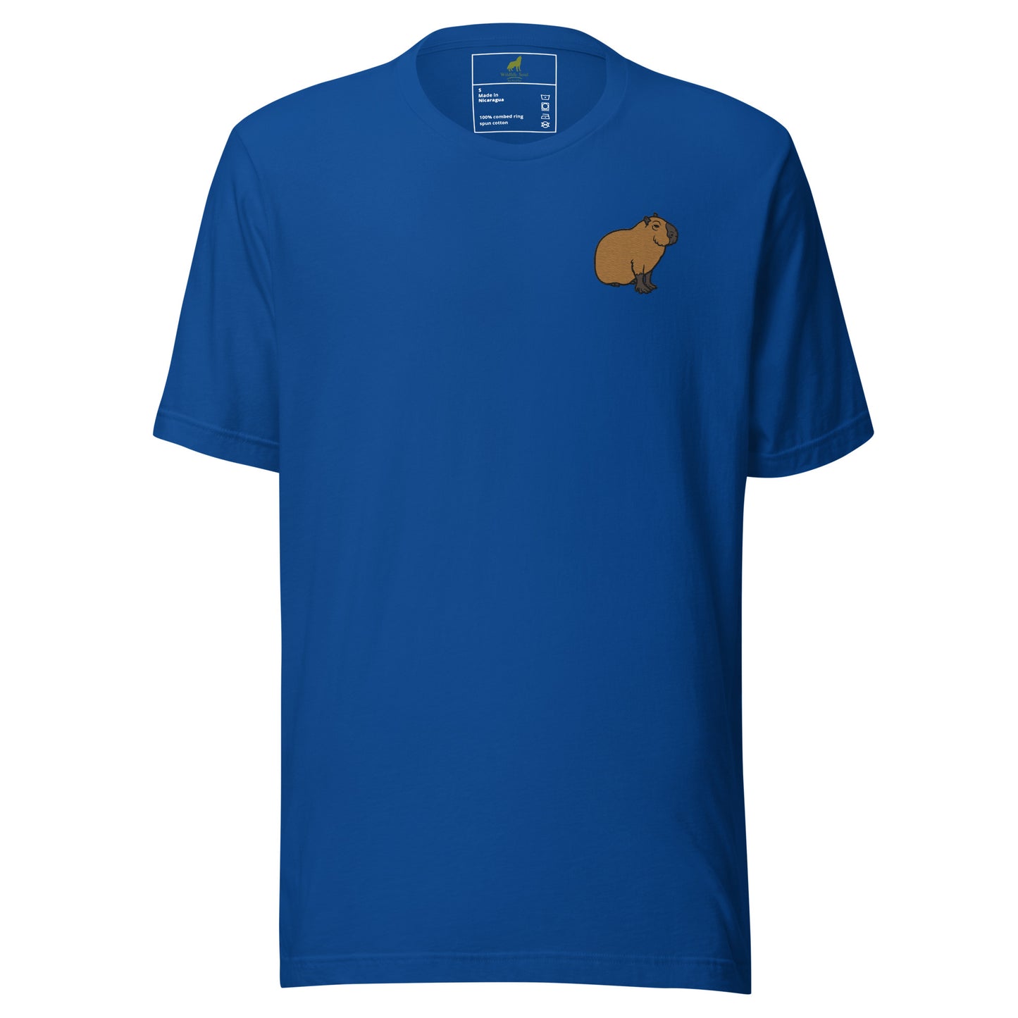 Capybara Cotton T-Shirt - Embroidered - Wildlife Soul Capybara Cotton T-Shirt - Embroidered