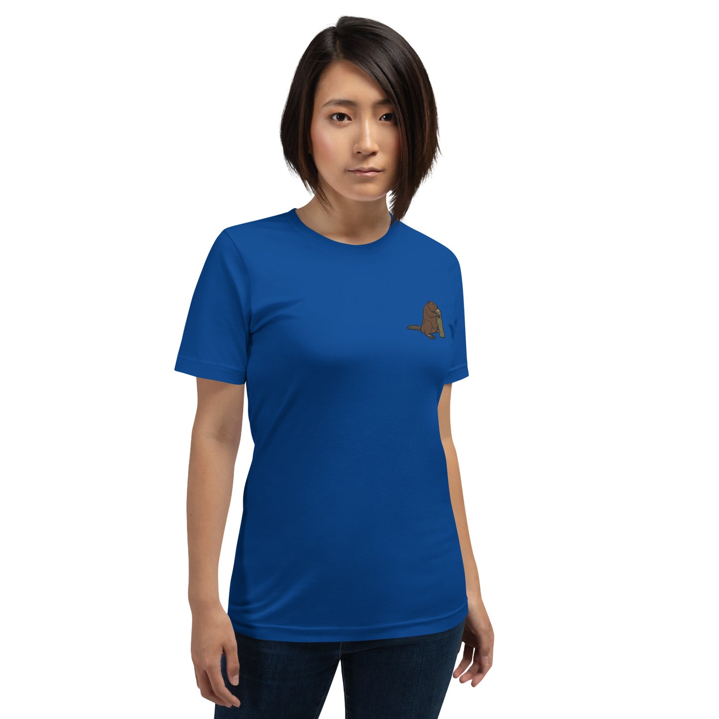 Beaver Cotton T-Shirt - Embroidered - Wildlife Soul Beaver Cotton T-Shirt - Embroidered