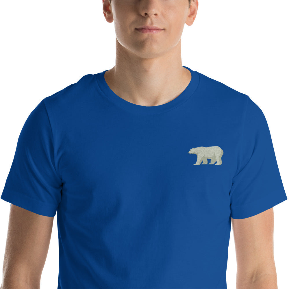 White Bear Cotton T-Shirt - Embroidered - Wildlife Soul White Bear Cotton T-Shirt - Embroidered