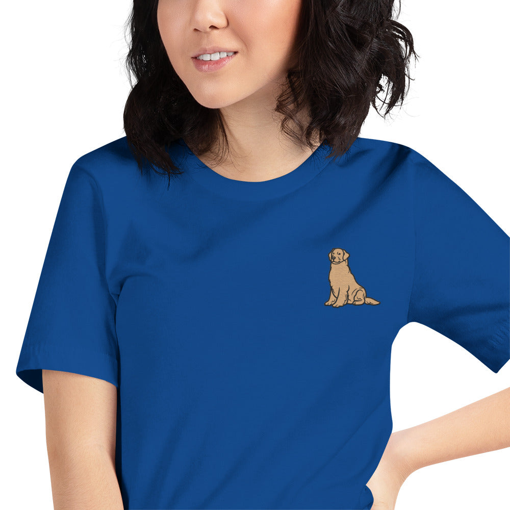 Golden Retriever Cotton T-Shirt - Embroidered - Wildlife Soul Golden Retriever Cotton T-Shirt - Embroidered