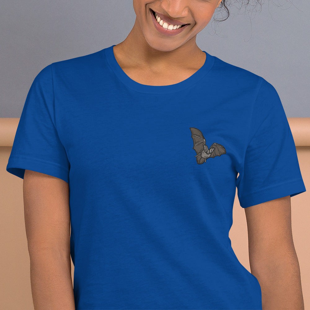 Bat Cotton T-Shirt - Embroidered - Wildlife Soul Bat Cotton T-Shirt - Embroidered