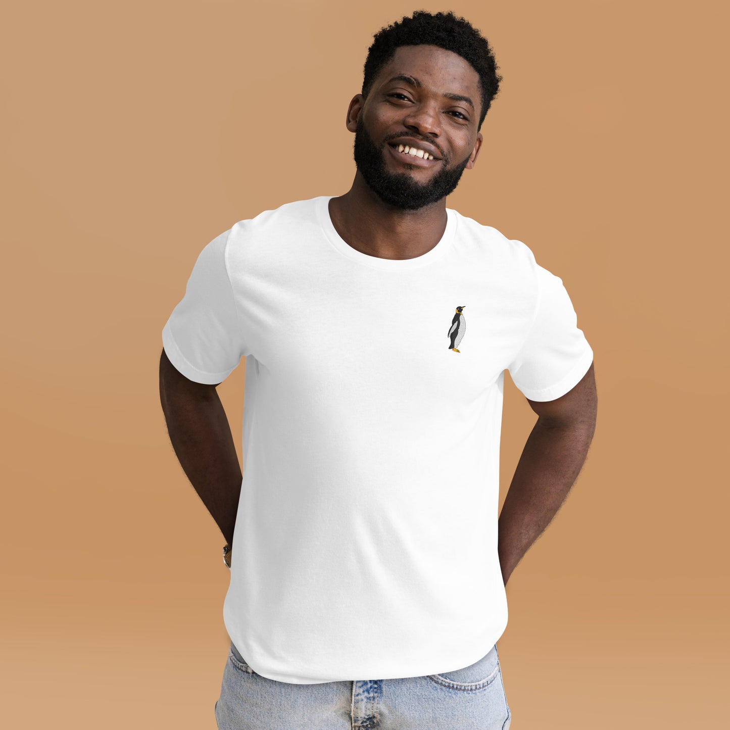 Penguin Cotton T-Shirt - Embroidered - Wildlife Soul Penguin Cotton T-Shirt - Embroidered