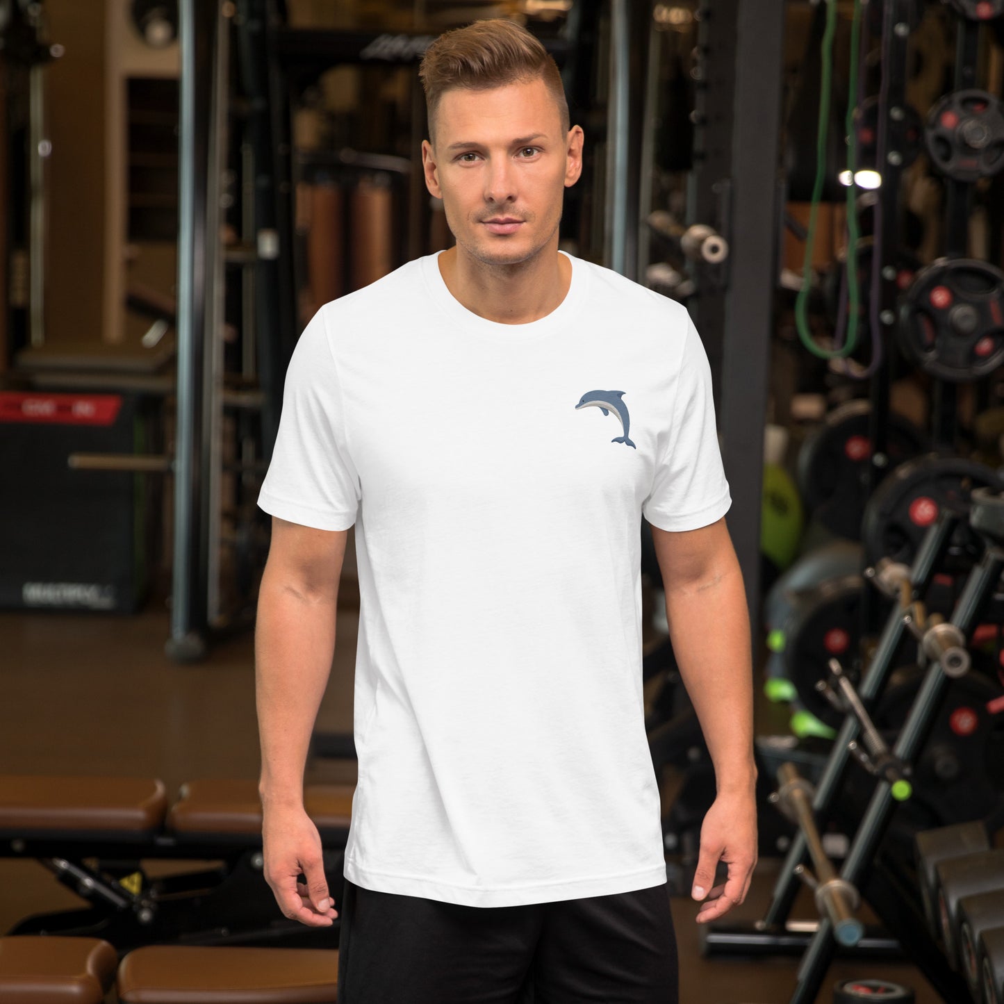 Dolphin Cotton T-Shirt - Embroidered - Wildlife Soul Dolphin Cotton T-Shirt - Embroidered