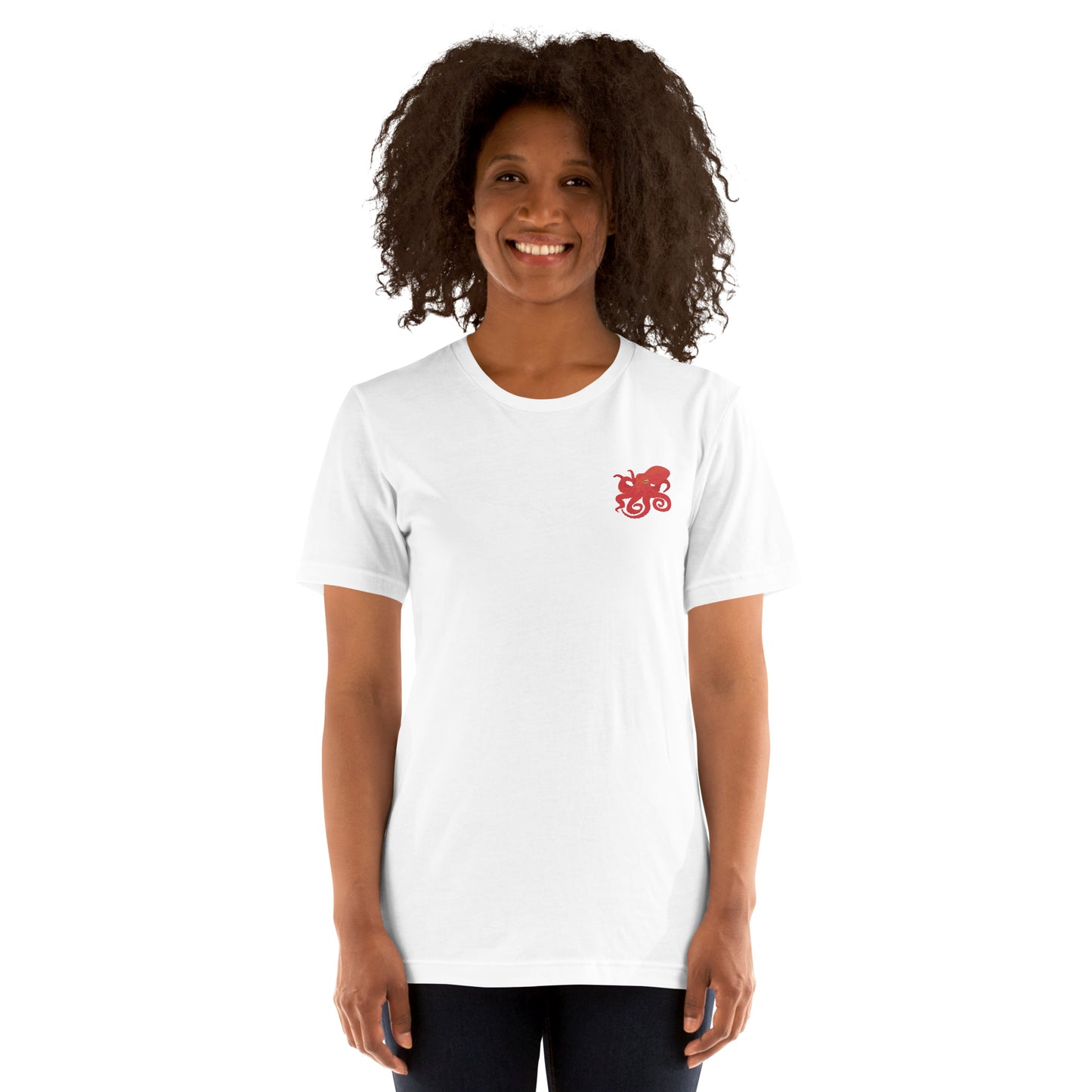 Octopus Cotton T-Shirt - Embroidered - Wildlife Soul Octopus Cotton T-Shirt - Embroidered