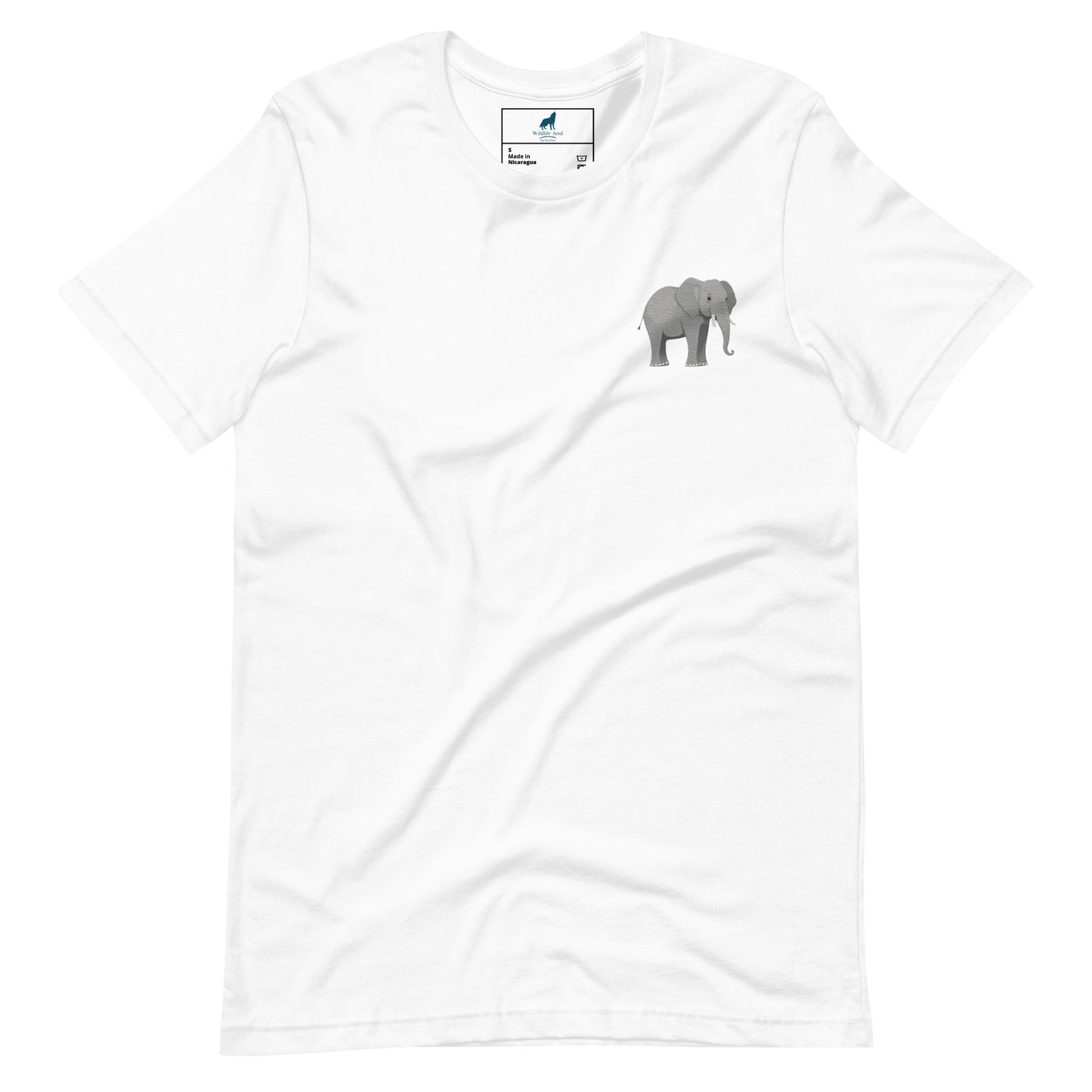 Elephant Cotton T-Shirt - Embroidered - Wildlife Soul Elephant Cotton T-Shirt - Embroidered