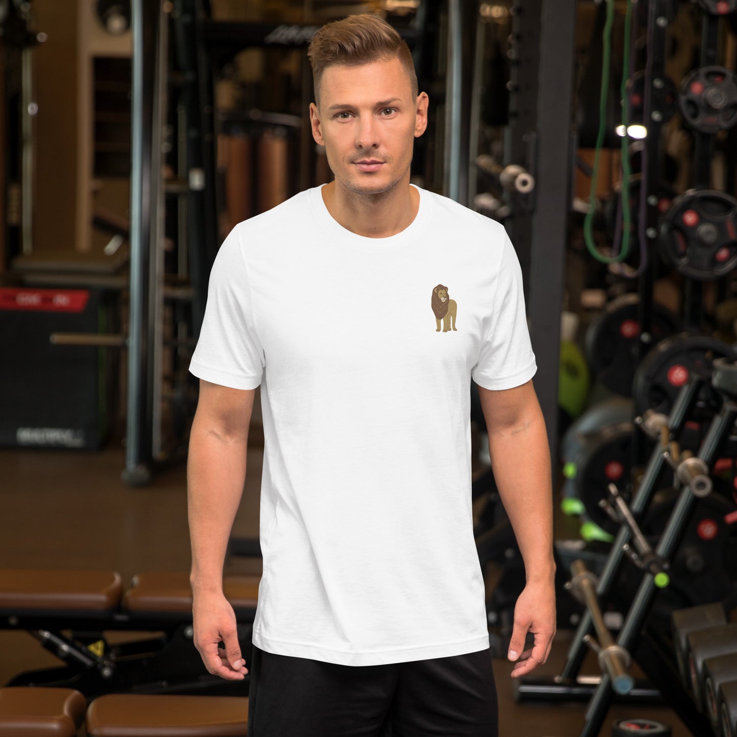 Lion Cotton T-Shirt - Embroidered - Wildlife Soul Lion Cotton T-Shirt - Embroidered