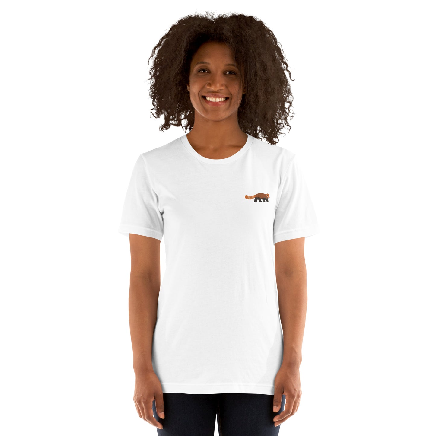 Red Panda Cotton T-Shirt - Embroidered - Wildlife Soul Red Panda Cotton T-Shirt - Embroidered