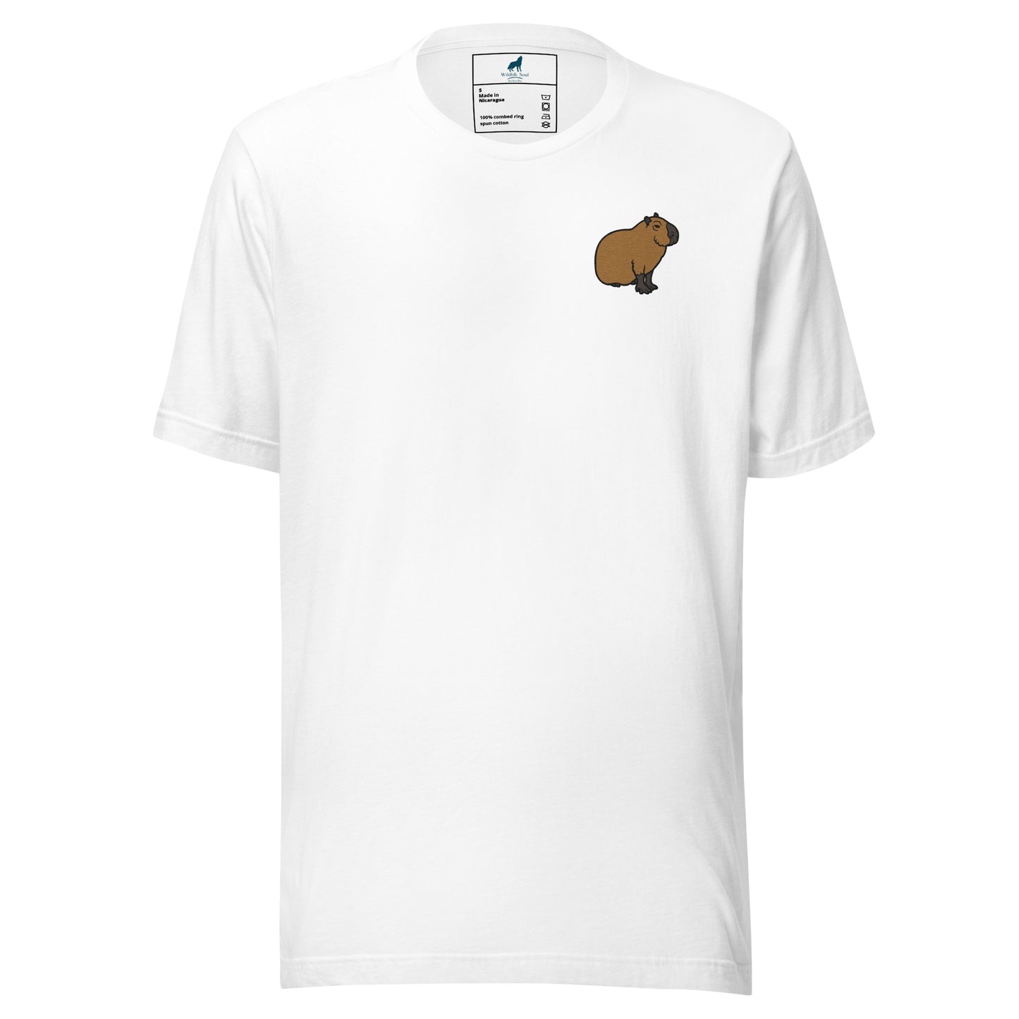 Capybara Cotton T-Shirt - Embroidered - Wildlife Soul Capybara Cotton T-Shirt - Embroidered