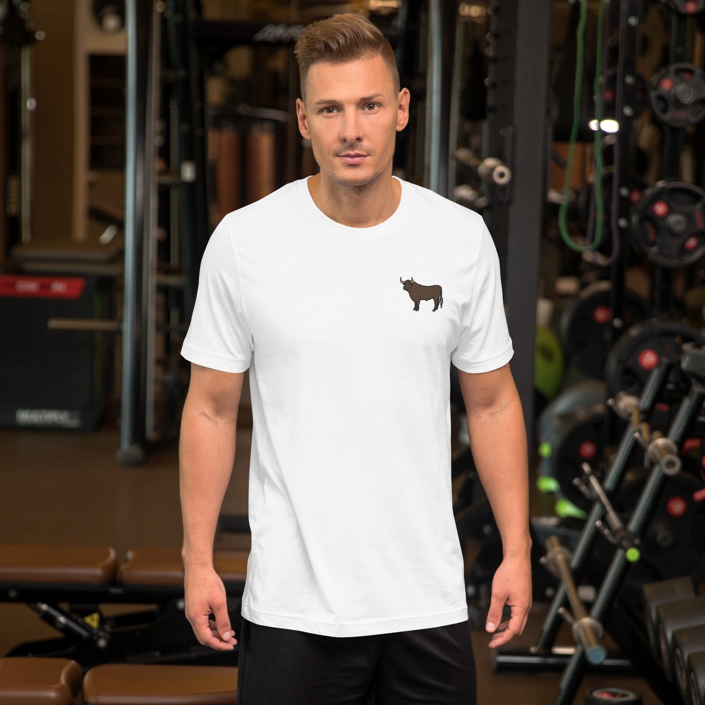 Bull Cotton T-Shirt - Embroidered - Wildlife Soul Bull Cotton T-Shirt - Embroidered