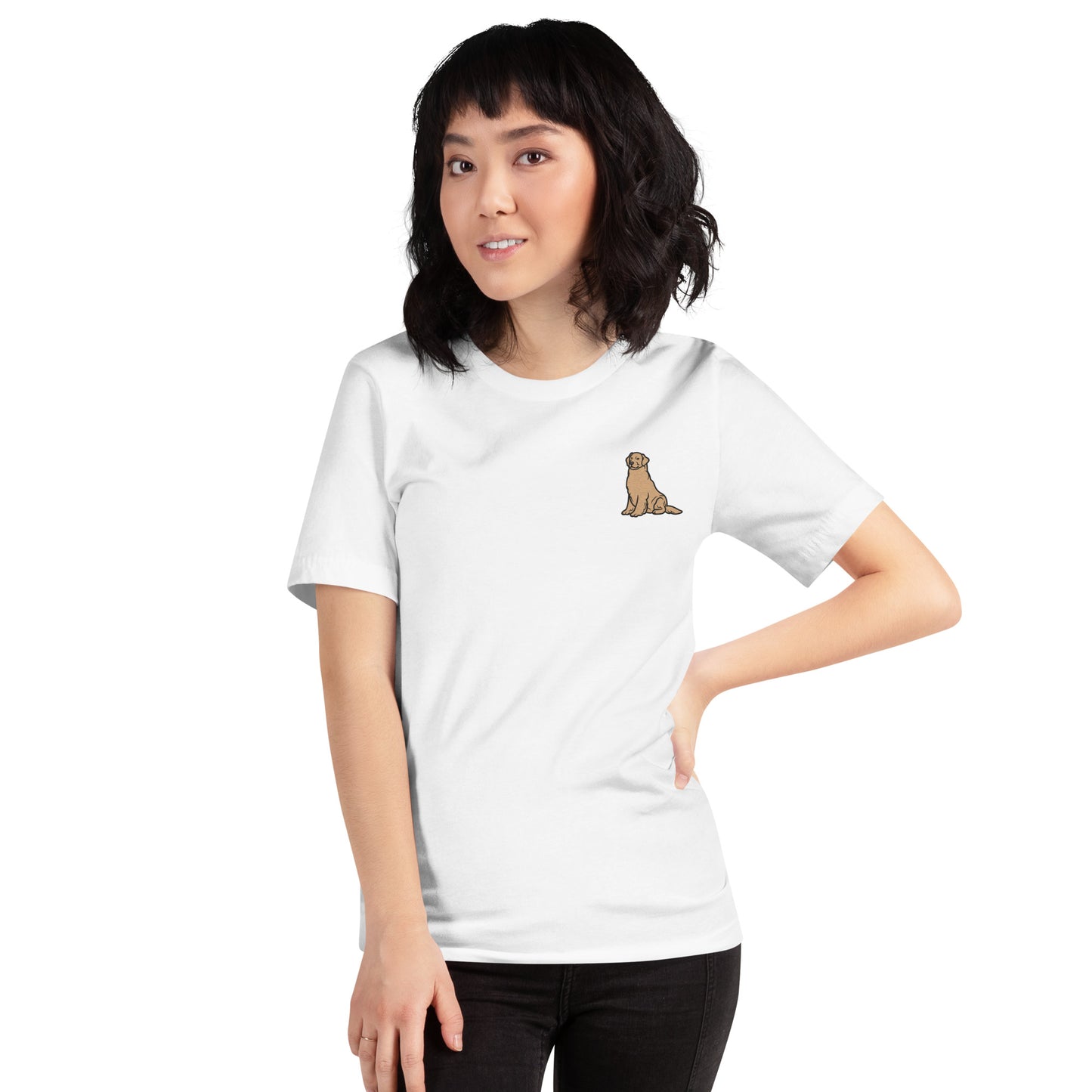 Golden Retriever Cotton T-Shirt - Embroidered - Wildlife Soul Golden Retriever Cotton T-Shirt - Embroidered