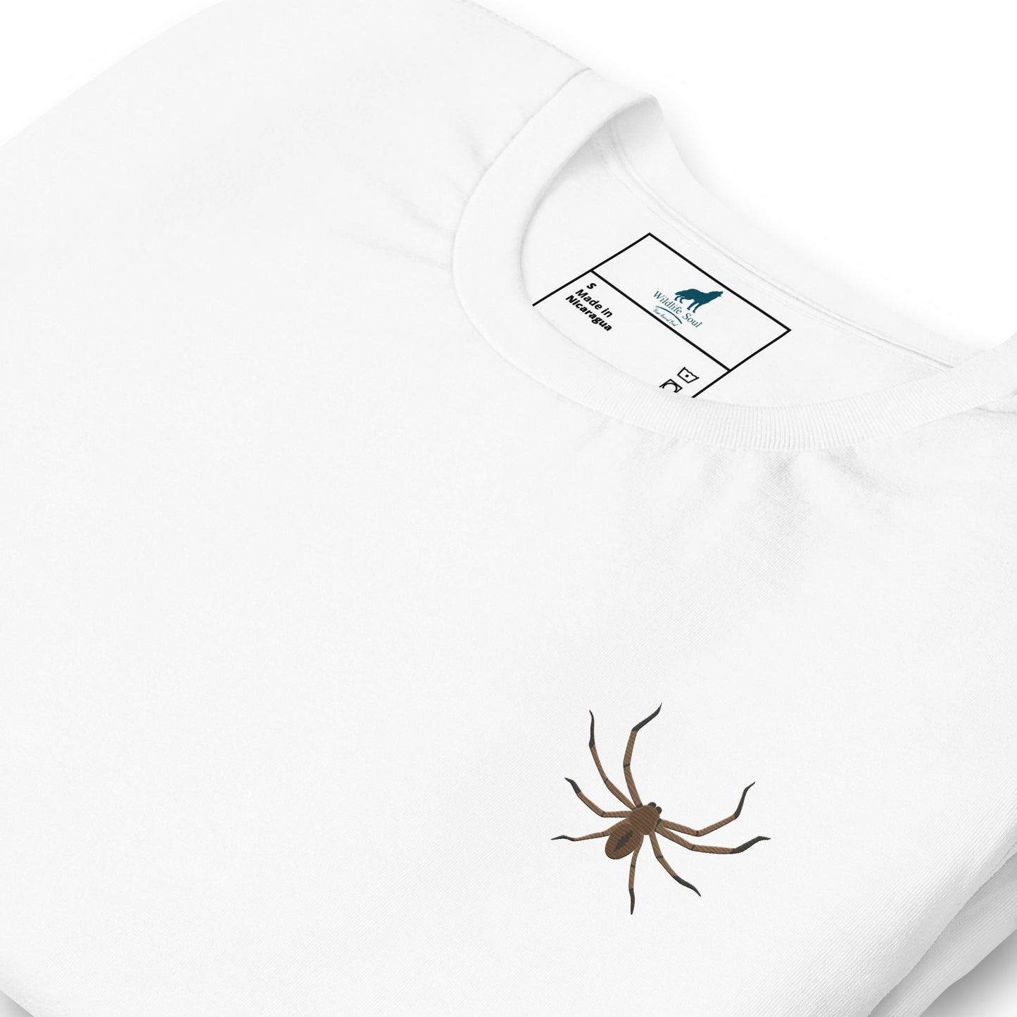 Spider Cotton T-Shirt - Embroidered - Wildlife Soul Spider Cotton T-Shirt - Embroidered