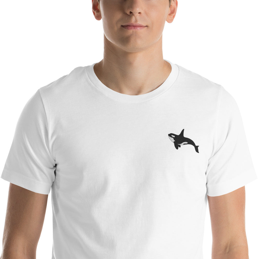 killer whale Cotton T-Shirt - Embroidered - Wildlife Soul killer whale Cotton T-Shirt - Embroidered