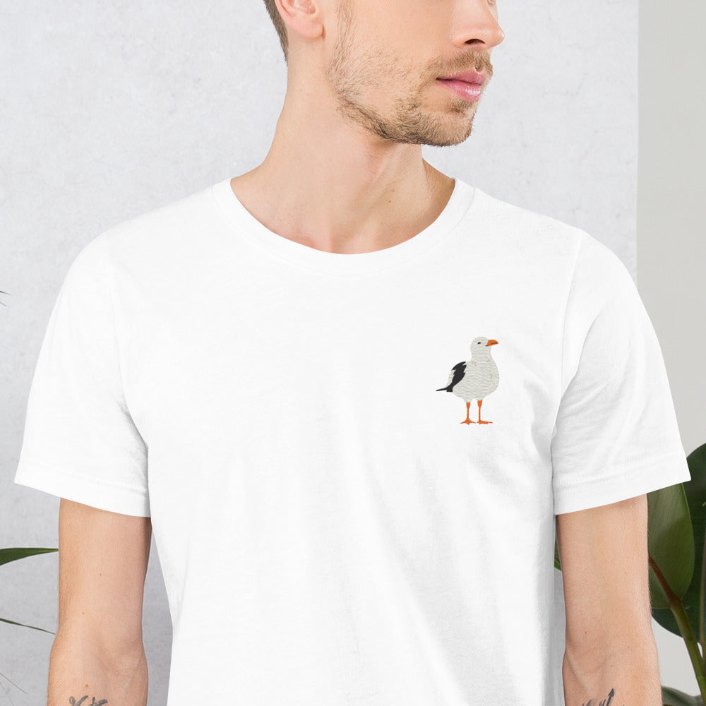 Seagull Cotton T-Shirt - Embroidered - Wildlife Soul Seagull Cotton T-Shirt - Embroidered