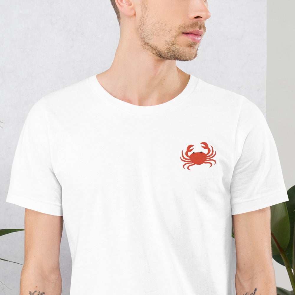 Crab Cotton T-Shirt - Embroidered - Wildlife Soul Crab Cotton T-Shirt - Embroidered