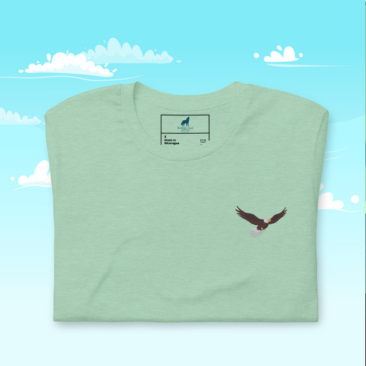 Eagle Cotton T-Shirt - Embroidered - Wildlife Soul   Eagle Cotton T-Shirt - Embroidered