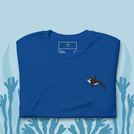 killer whale Cotton T-Shirt - Embroidered - Wildlife Soul   killer whale Cotton T-Shirt - Embroidered