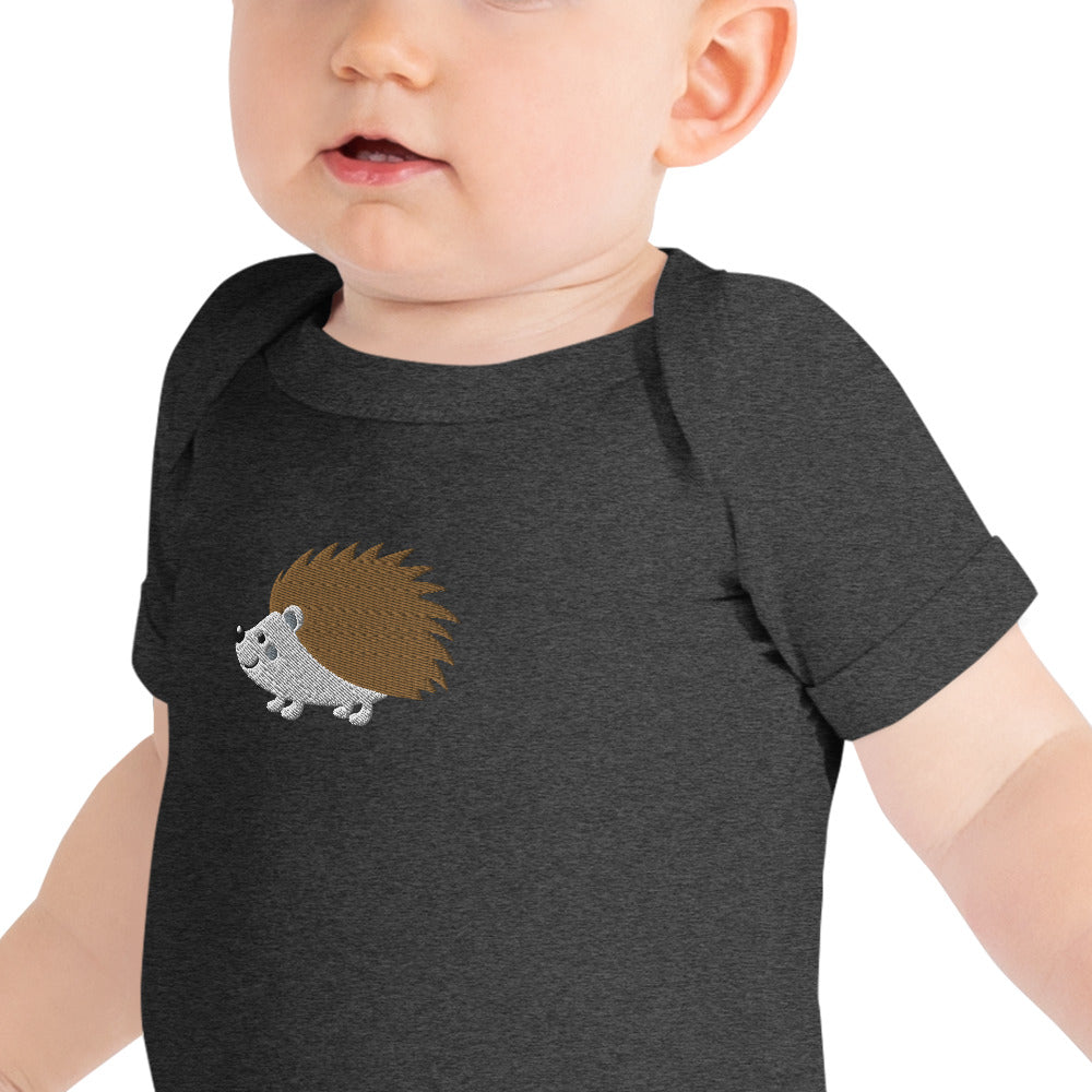 Hedgehog Cotton Baby Body - Embroidered - Wildlife Soul   Hedgehog Cotton Baby Body - Embroidered