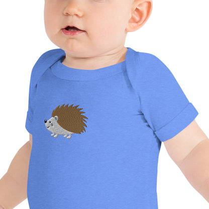 Hedgehog Cotton Baby Body - Embroidered - Wildlife Soul   Hedgehog Cotton Baby Body - Embroidered