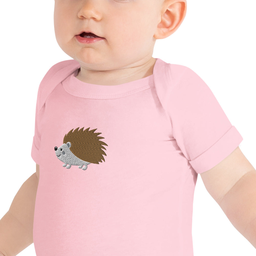 Hedgehog Cotton Baby Body - Embroidered - Wildlife Soul   Hedgehog Cotton Baby Body - Embroidered