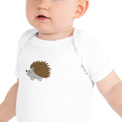 Hedgehog Cotton Baby Body - Embroidered - Wildlife Soul   Hedgehog Cotton Baby Body - Embroidered