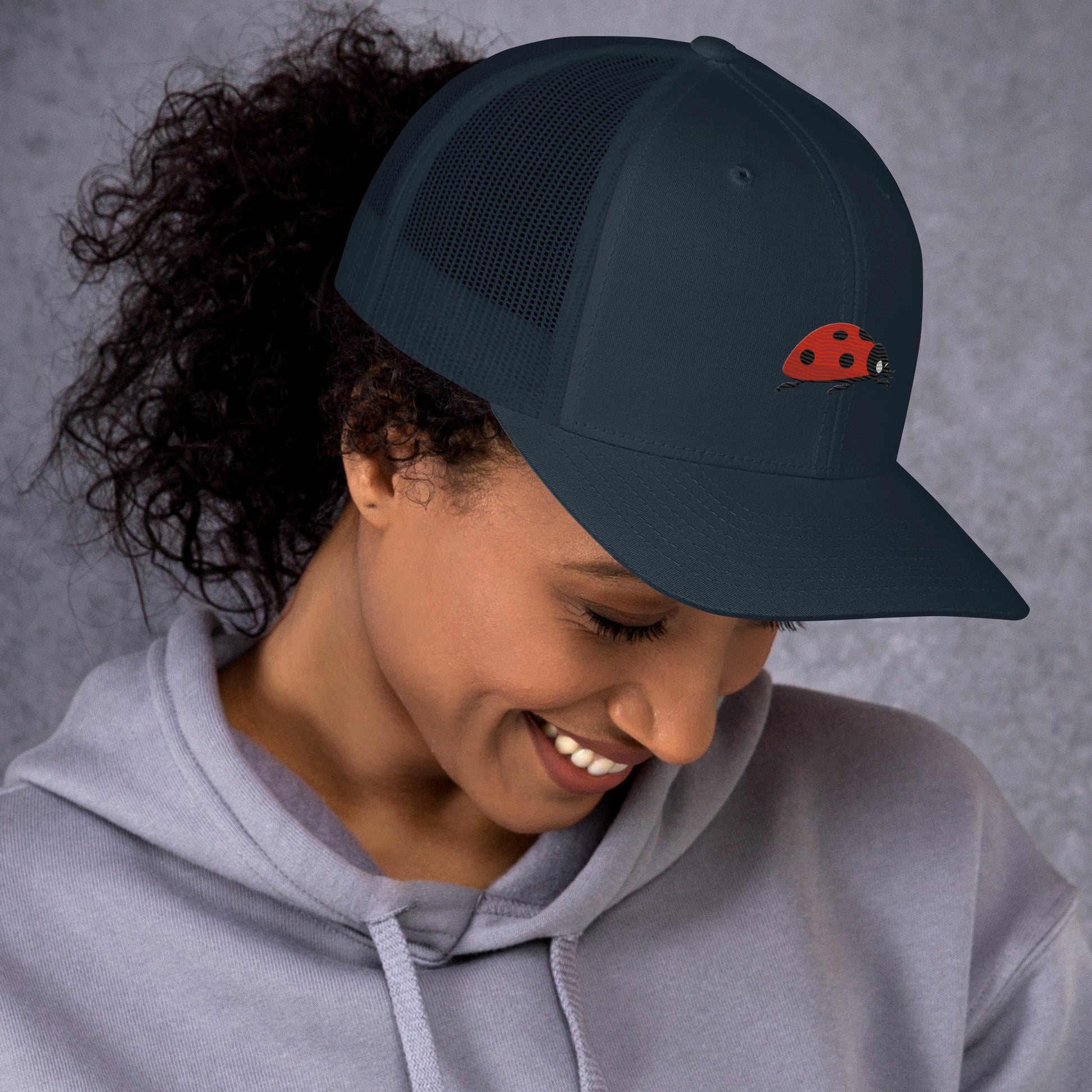 Ladybug Trucker Cap - Embroidered - Wildlife Soul   Ladybug Trucker Cap - Embroidered