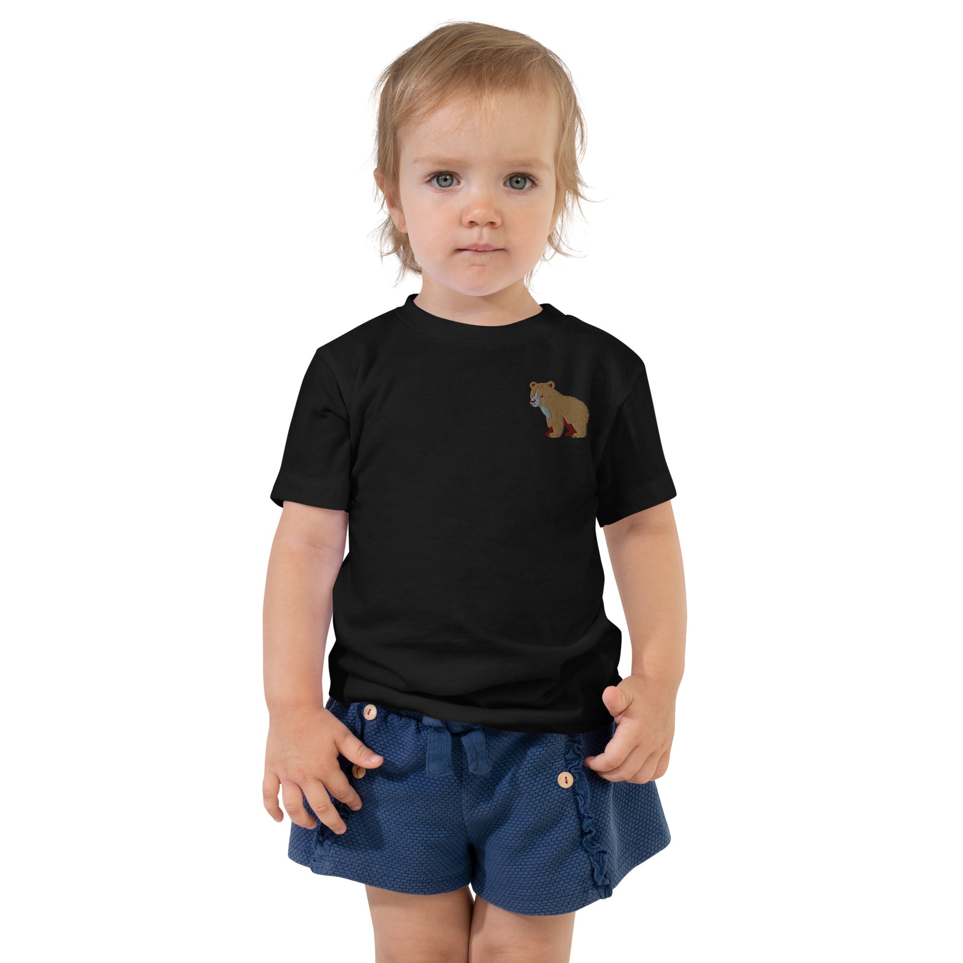 Bear Cotton Baby T-shirt - Embroidered - Wildlife Soul   Bear Cotton Baby T-shirt - Embroidered