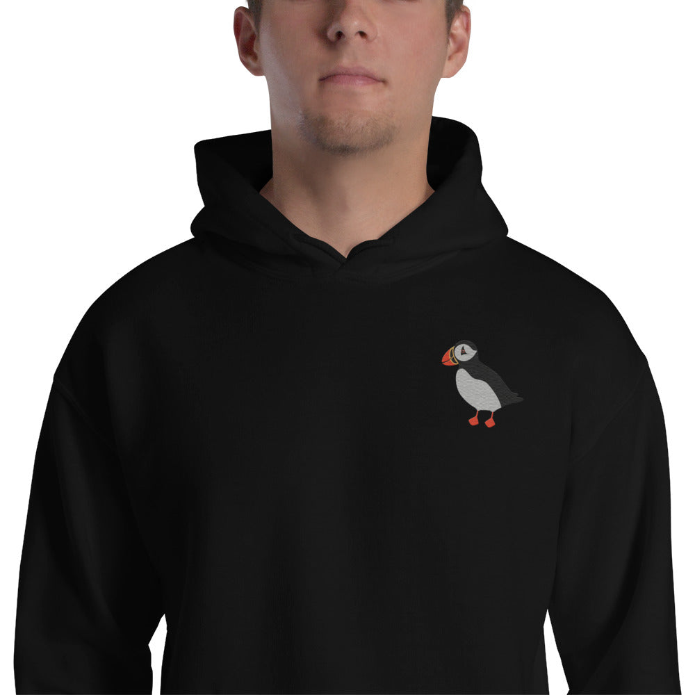 Puffin Cotton Hoodie - Embroidered - Wildlife Soul   Puffin Cotton Hoodie - Embroidered