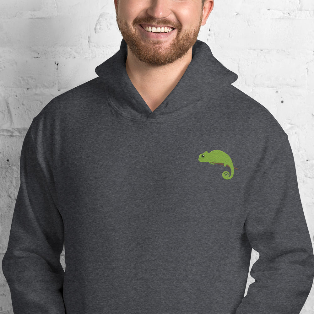 Chameleon Cotton Hoodie - Embroidered - Wildlife Soul   Chameleon Cotton Hoodie - Embroidered