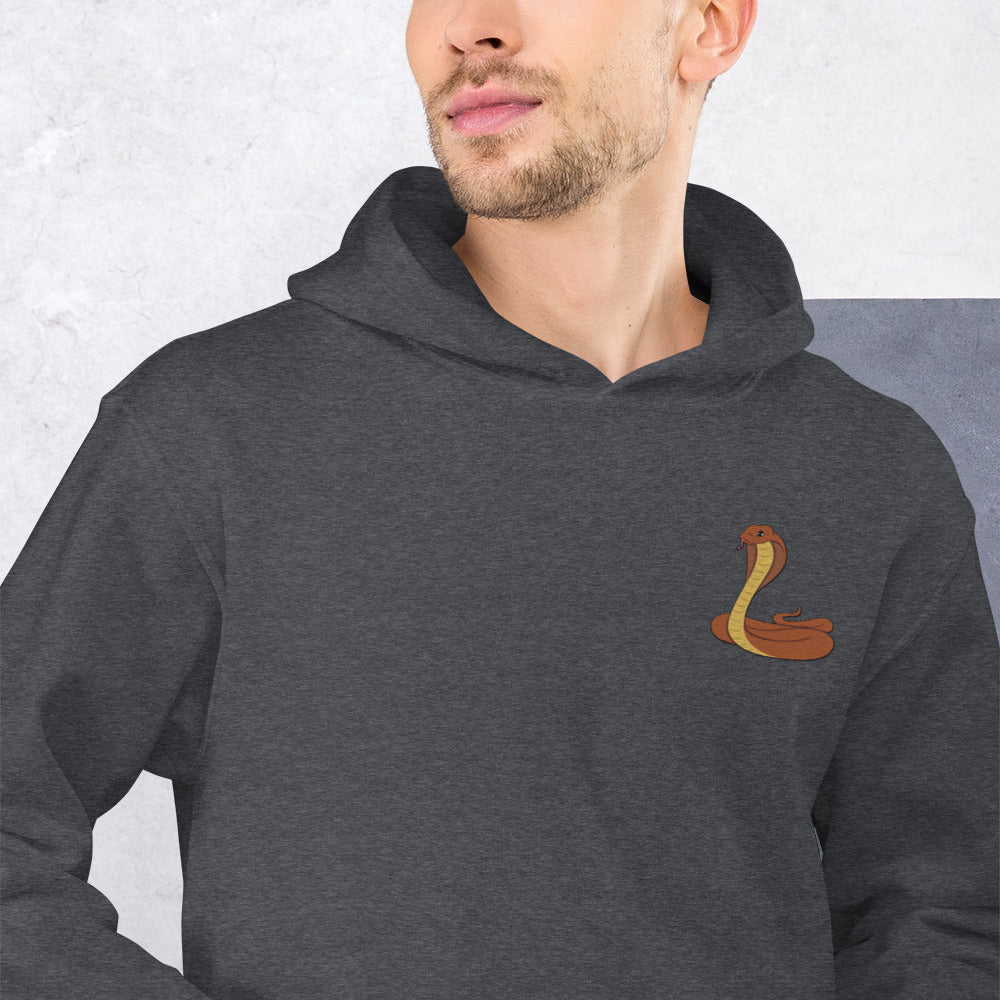 Cobra Cotton Hoodie - Embroidered - Wildlife Soul   Cobra Cotton Hoodie - Embroidered