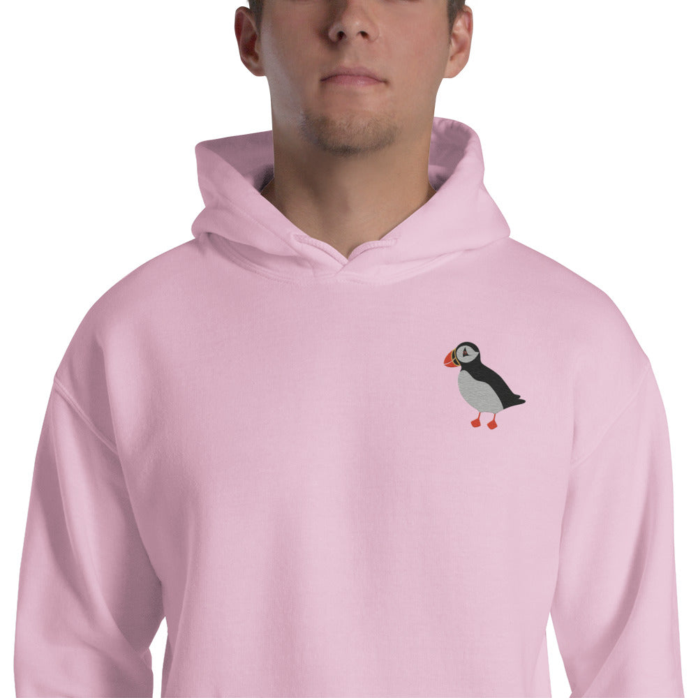 Puffin Cotton Hoodie - Embroidered - Wildlife Soul   Puffin Cotton Hoodie - Embroidered