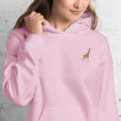 Giraffe Cotton Hoodie - Embroidered - Wildlife Soul   Giraffe Cotton Hoodie - Embroidered