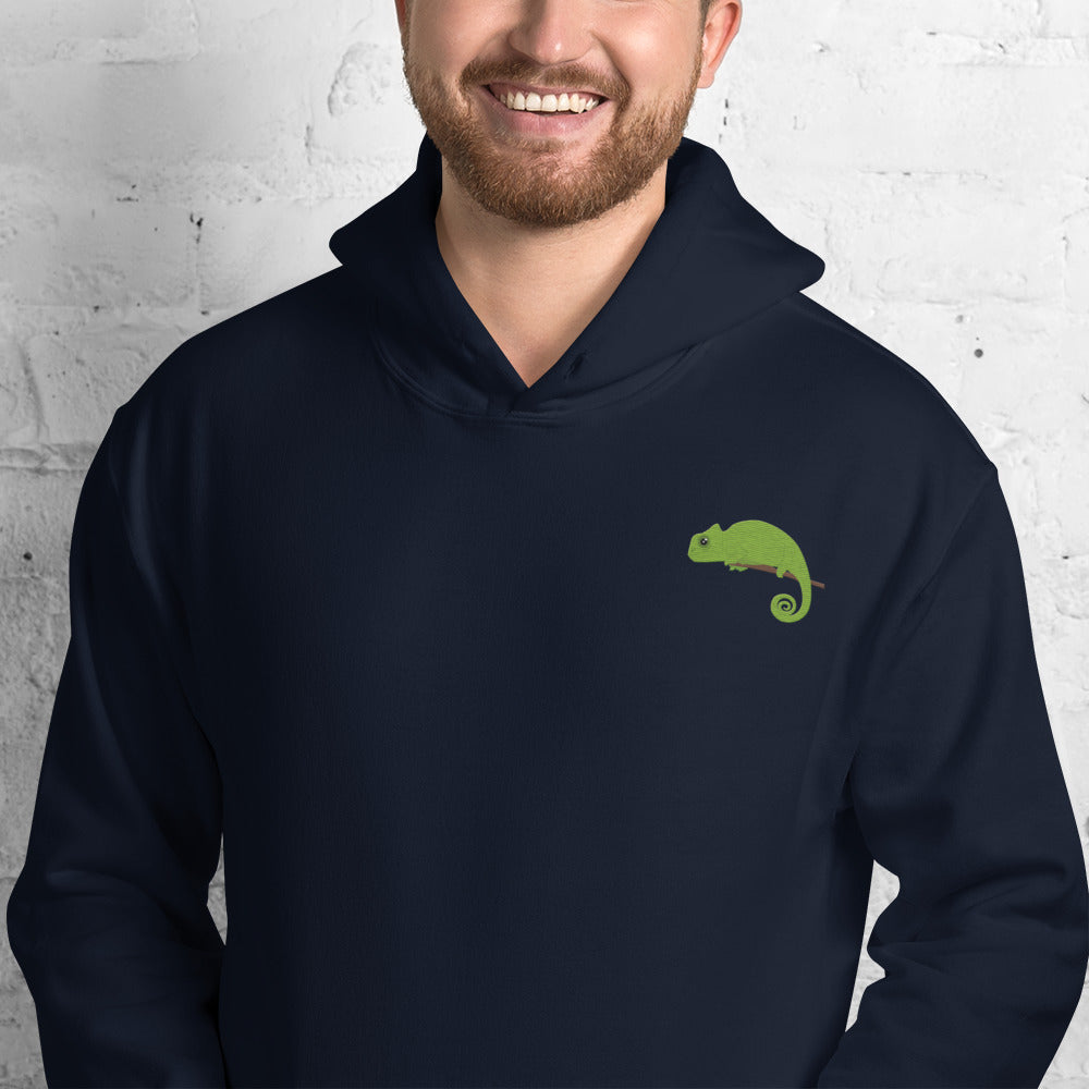 Chameleon Cotton Hoodie - Embroidered - Wildlife Soul   Chameleon Cotton Hoodie - Embroidered