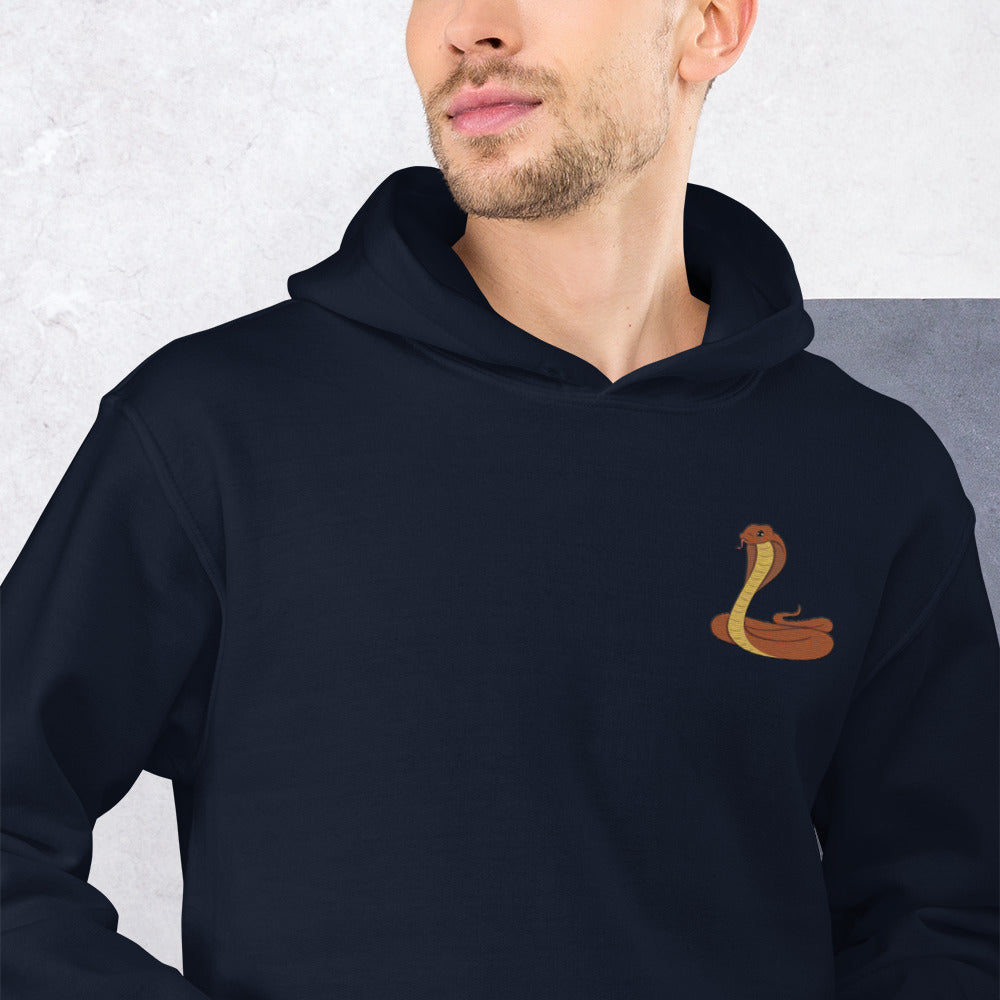 Cobra Cotton Hoodie - Embroidered - Wildlife Soul   Cobra Cotton Hoodie - Embroidered