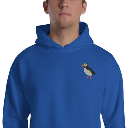 Puffin Cotton Hoodie - Embroidered - Wildlife Soul   Puffin Cotton Hoodie - Embroidered