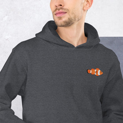 Clownfish Cotton Hoodie - Embroidered - Wildlife Soul   Clownfish Cotton Hoodie - Embroidered