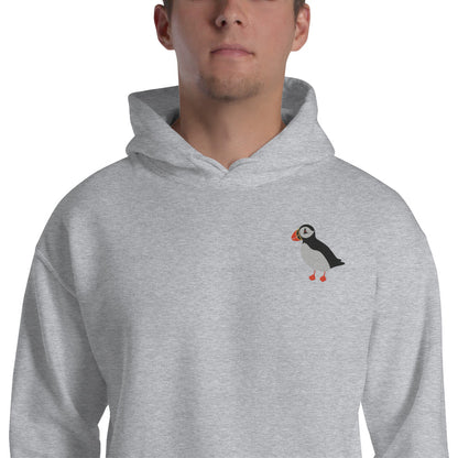 Puffin Cotton Hoodie - Embroidered - Wildlife Soul   Puffin Cotton Hoodie - Embroidered