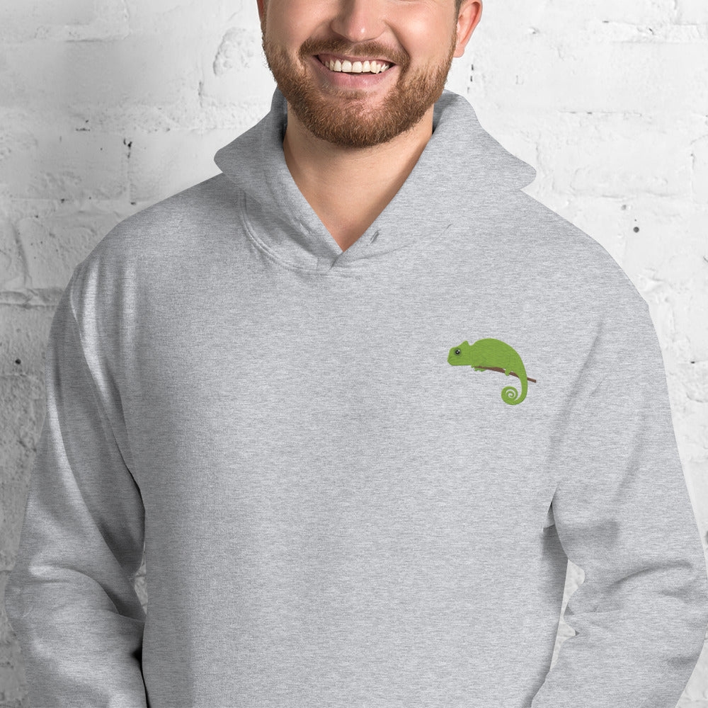 Chameleon Cotton Hoodie - Embroidered - Wildlife Soul   Chameleon Cotton Hoodie - Embroidered