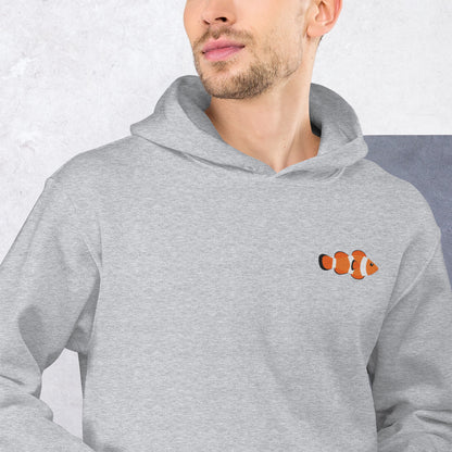 Clownfish Cotton Hoodie - Embroidered - Wildlife Soul   Clownfish Cotton Hoodie - Embroidered