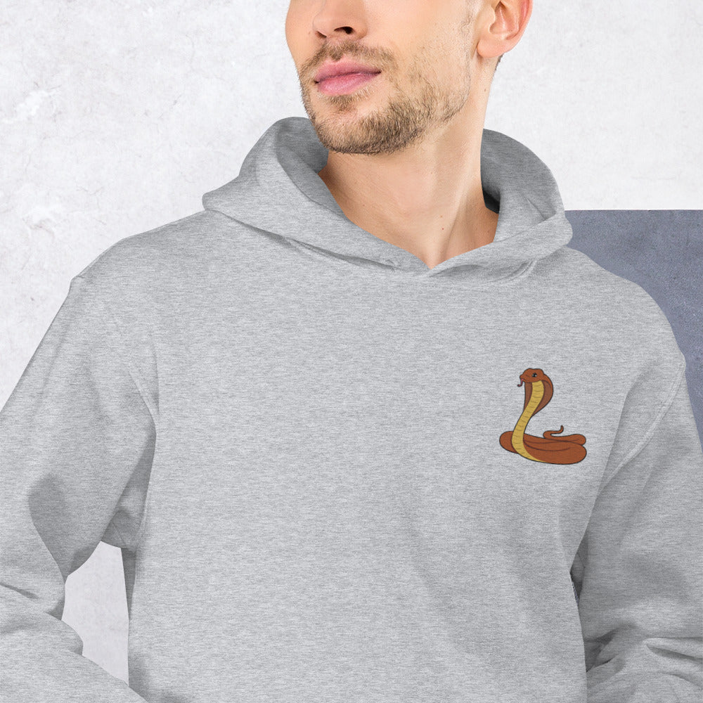 Cobra Cotton Hoodie - Embroidered - Wildlife Soul   Cobra Cotton Hoodie - Embroidered