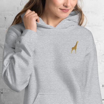 Giraffe Cotton Hoodie - Embroidered - Wildlife Soul   Giraffe Cotton Hoodie - Embroidered