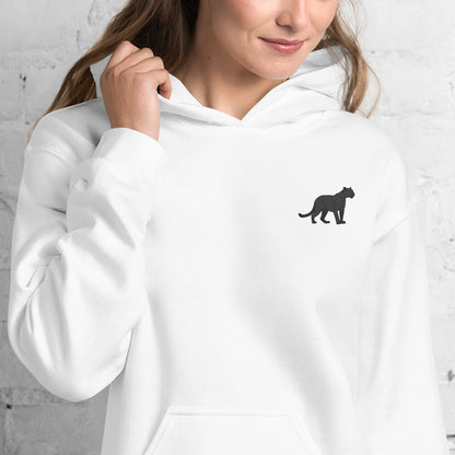 Panther Cotton Hoodie - Embroidered - Wildlife Soul   Panther Cotton Hoodie - Embroidered