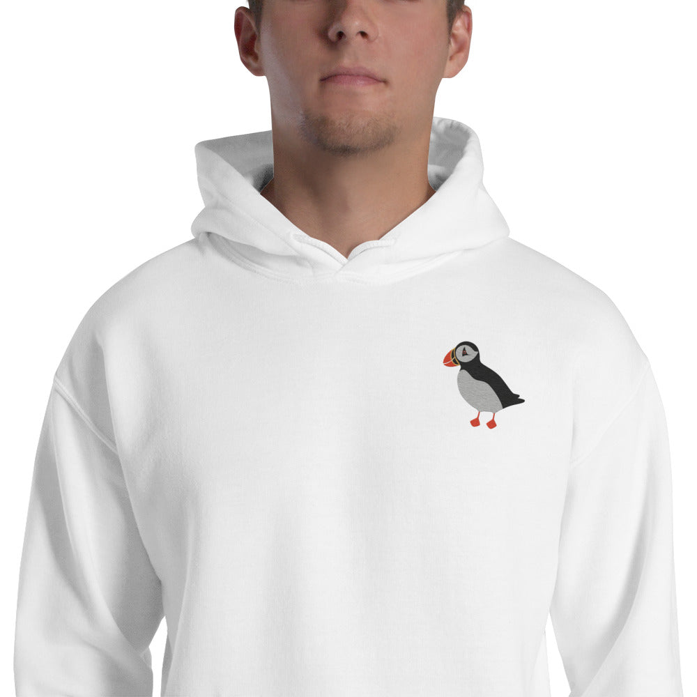 Puffin Cotton Hoodie - Embroidered - Wildlife Soul   Puffin Cotton Hoodie - Embroidered