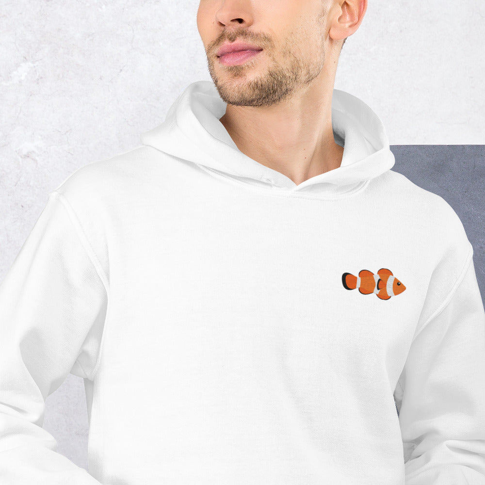 Clownfish Cotton Hoodie - Embroidered - Wildlife Soul   Clownfish Cotton Hoodie - Embroidered