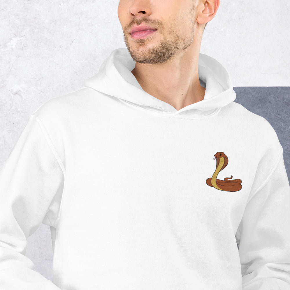 Cobra Cotton Hoodie - Embroidered - Wildlife Soul   Cobra Cotton Hoodie - Embroidered