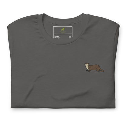 Otter Cotton T-Shirt - Embroidered - Wildlife Soul   Otter Cotton T-Shirt - Embroidered