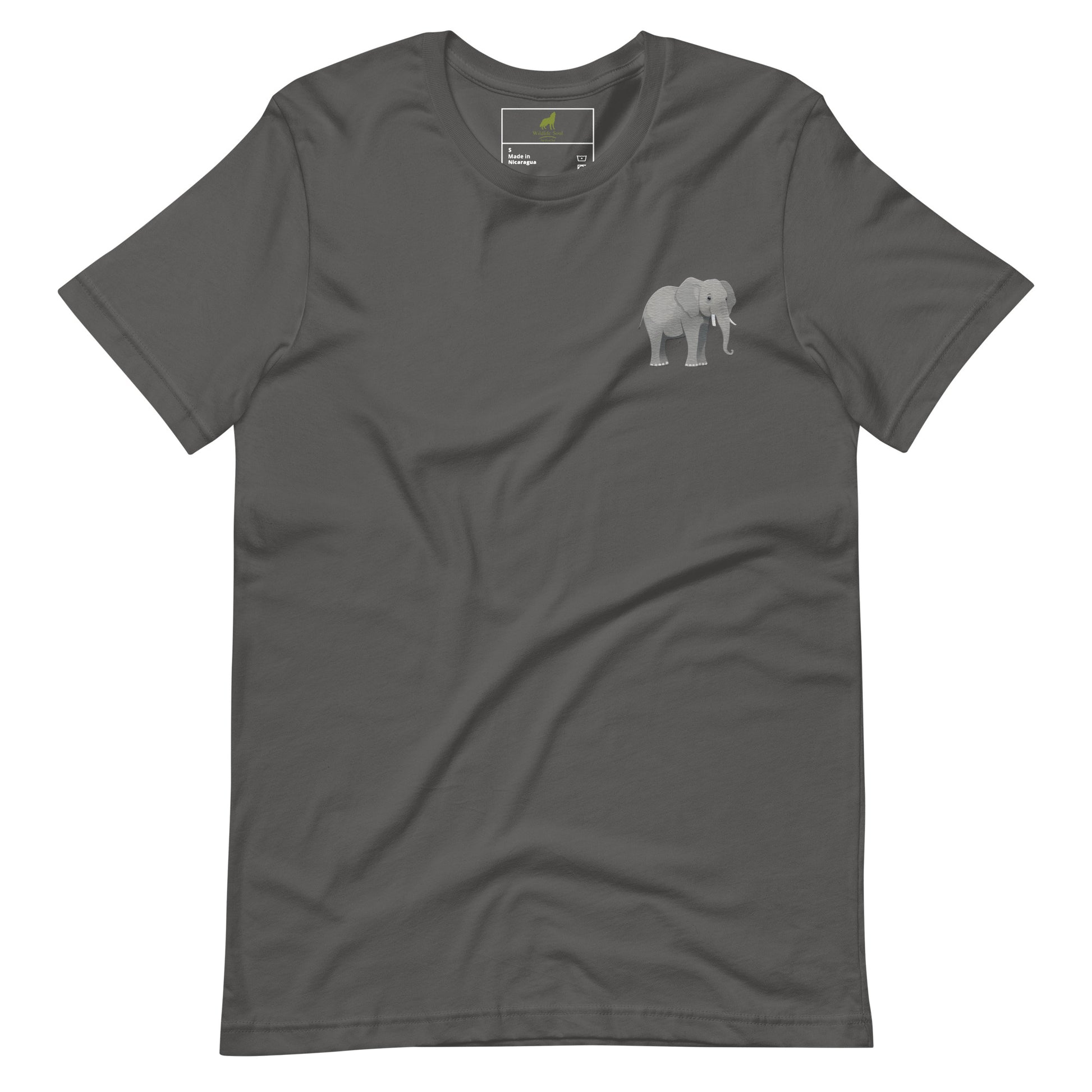 Elephant Cotton T-Shirt - Embroidered - Wildlife Soul   Elephant Cotton T-Shirt - Embroidered