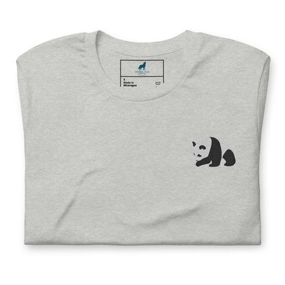 Panda Cotton T-Shirt - Embroidered - Wildlife Soul   Panda Cotton T-Shirt - Embroidered