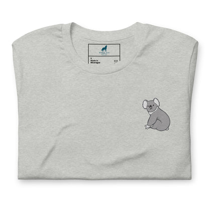 Koala Cotton T-Shirt - Embroidered - Wildlife Soul   Koala Cotton T-Shirt - Embroidered