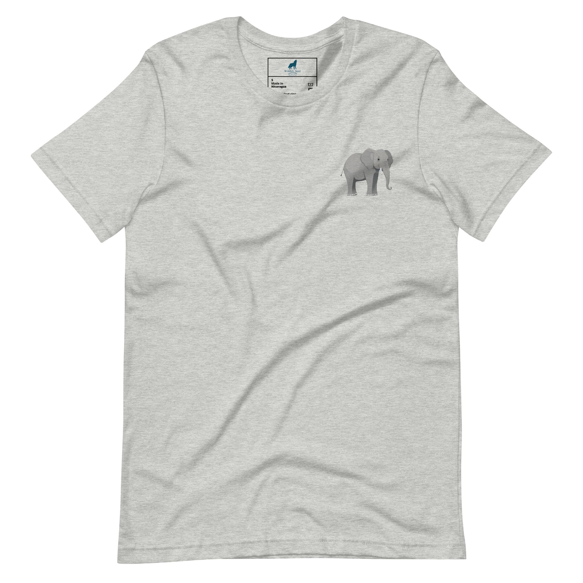 Elephant Cotton T-Shirt - Embroidered - Wildlife Soul   Elephant Cotton T-Shirt - Embroidered